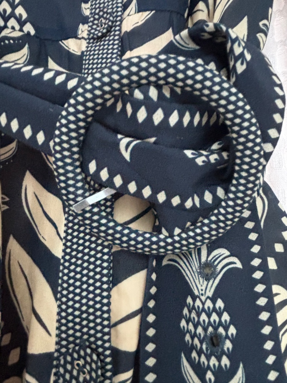 Farm Rio Navy Blue Ainika Tropical Splendor Mini Dress Size Medium - Picture 6 of 6